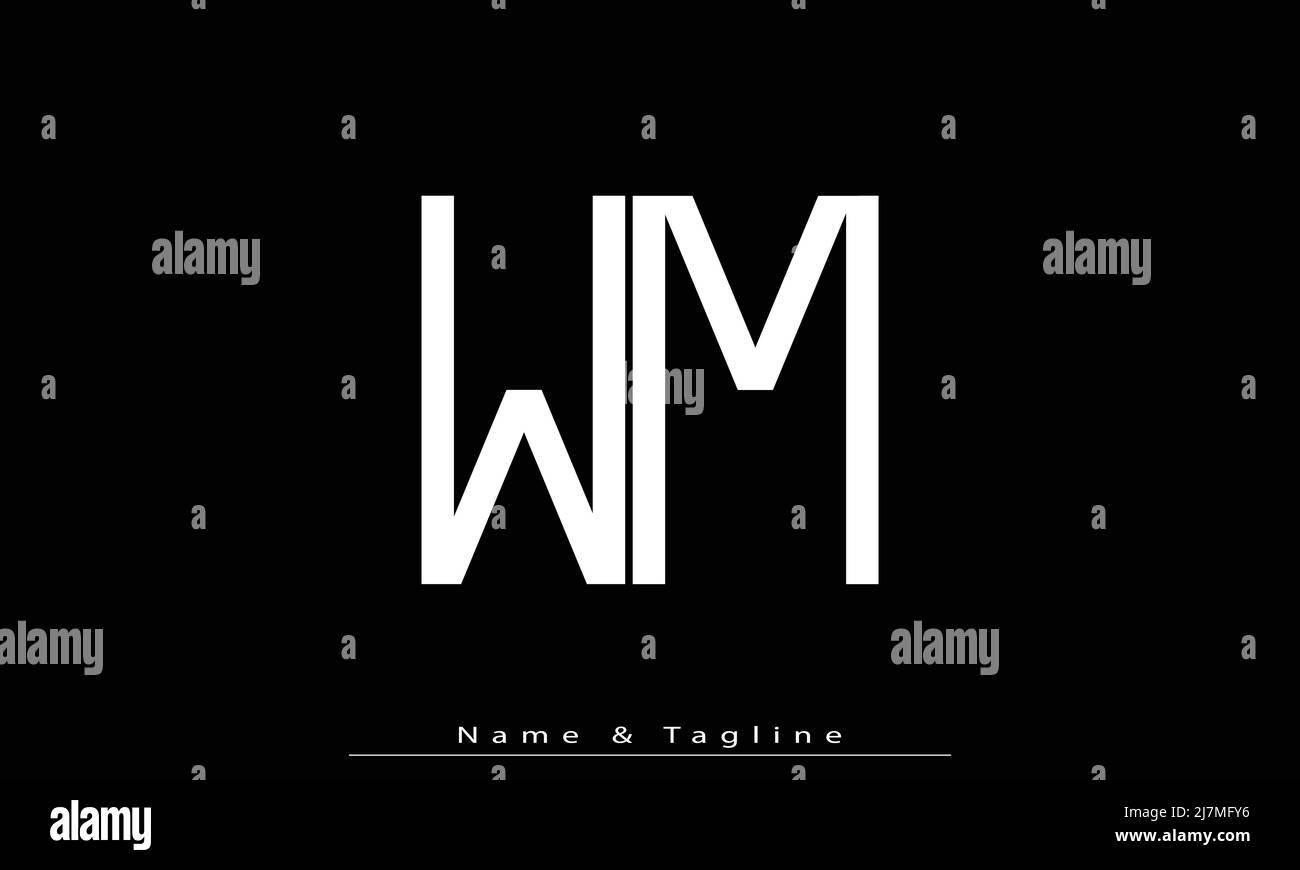 Lettres de l'alphabet initiales Monogram logo WM , MW Illustration de Vecteur