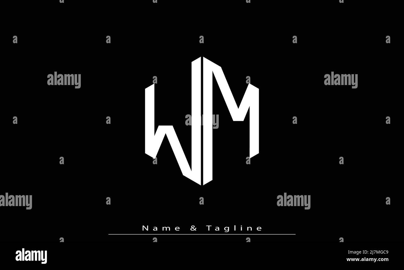 Lettres de l'alphabet initiales Monogram logo WM , MW Illustration de Vecteur