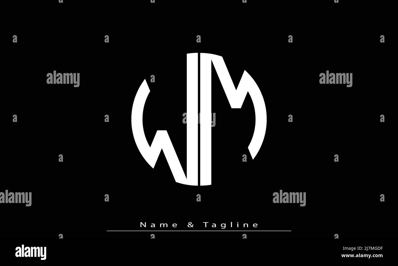 Lettres de l'alphabet initiales Monogram logo WM , MW Illustration de Vecteur