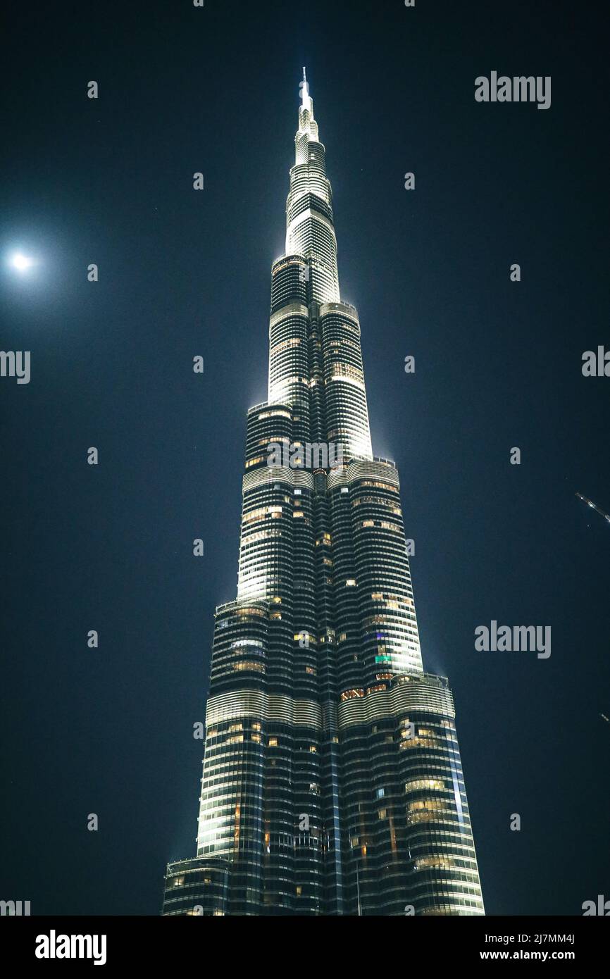 Burj Khalifa la nuit Banque D'Images