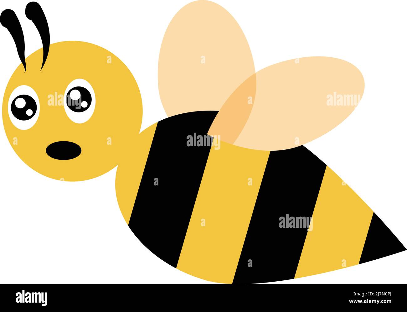 Illustration vectorielle d'une abeille en vol. Vecteur modifiable. Illustration de Vecteur