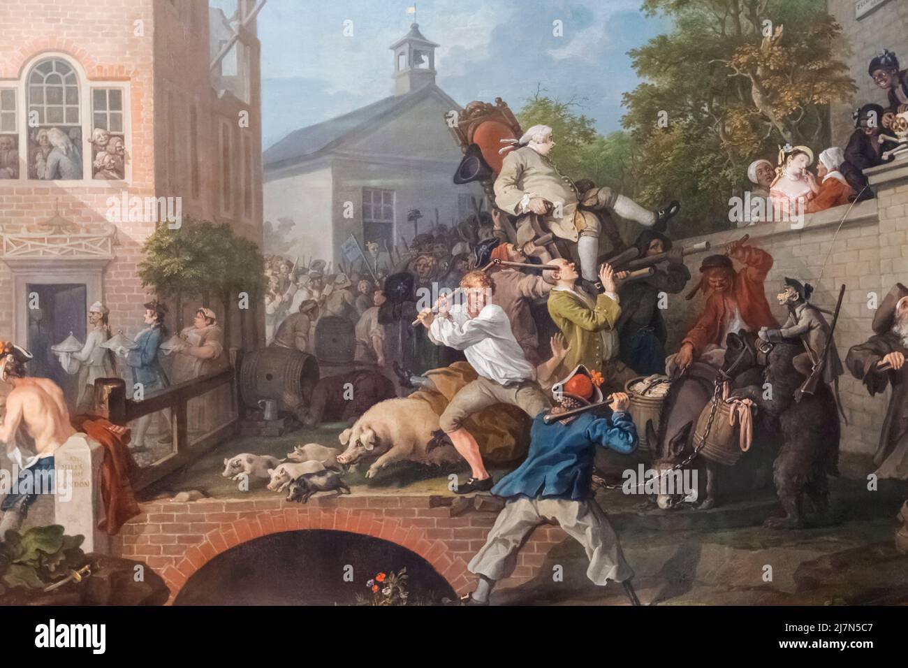 Tableau intitulé « l'élection » par William Hogarth Banque D'Images