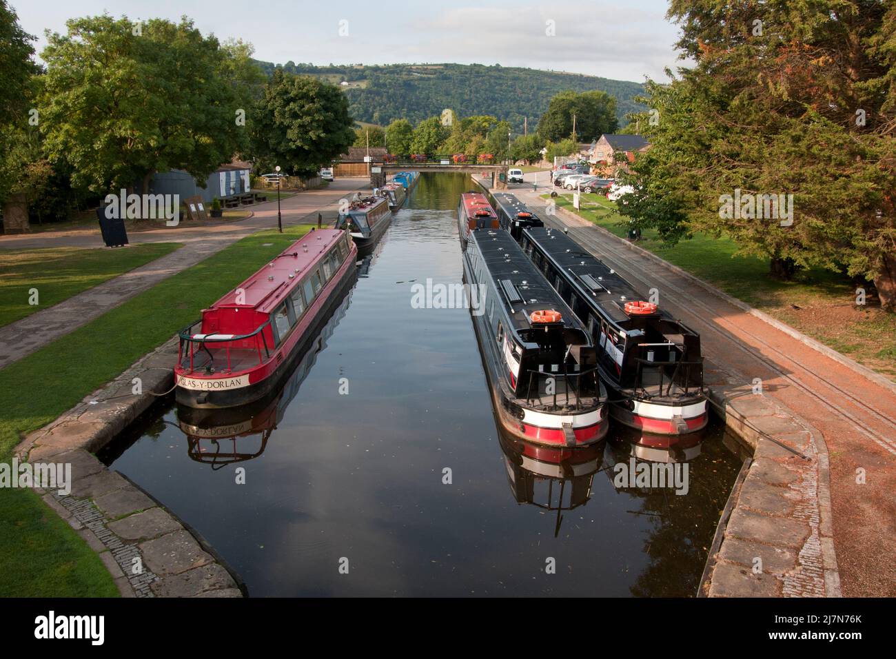 Canal de Llangollen, aqueduc de Pontysyllte, Trevor, comté de Wrexham, Denbighshire, Pays de Galles du Nord Banque D'Images