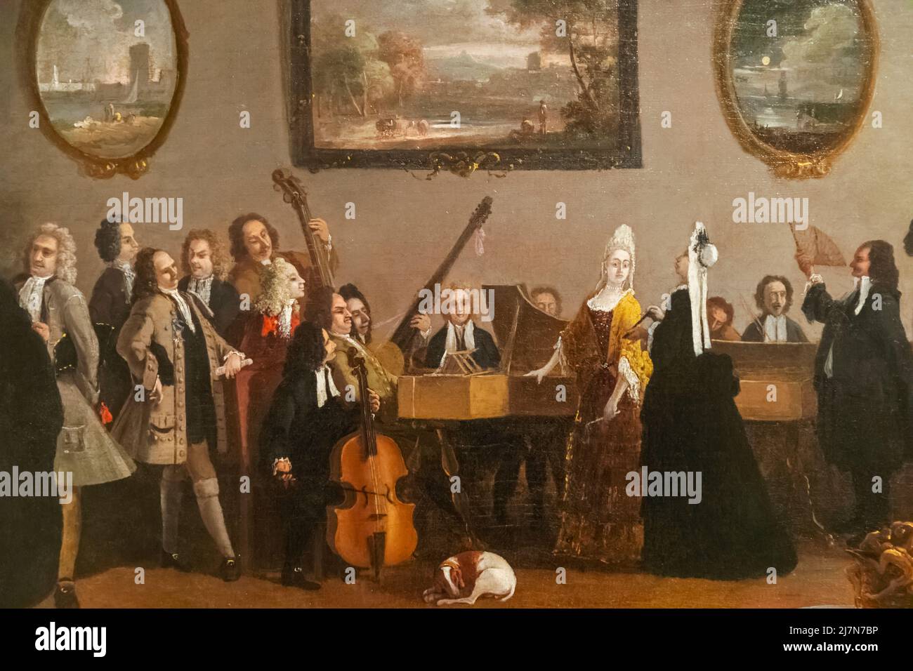 Peinture intitulée "répétition d'un opéra" par l'artiste italien Marco Ricci en date de 1709 Banque D'Images