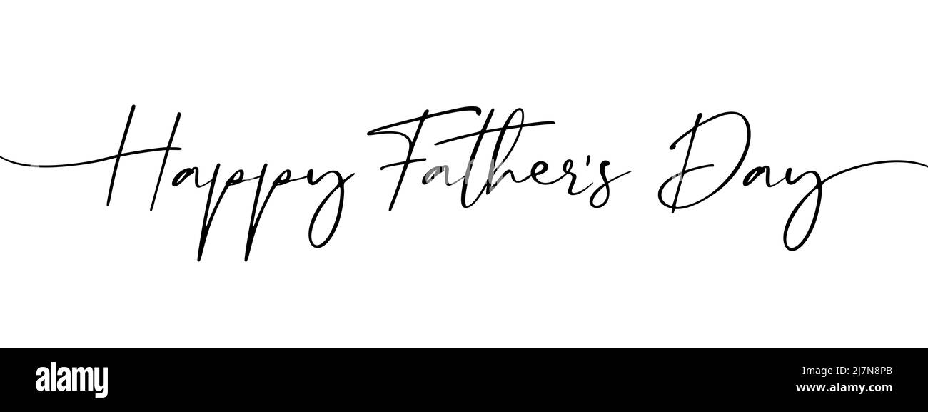 Happy Pères Day : citation élégante de calligraphie. Modèle d'affiche pour la fête des pères avec texte de dessin au trait. Illustration vectorielle Illustration de Vecteur