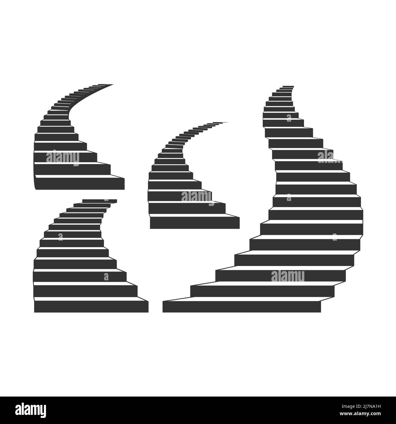 Un ensemble d'escaliers vectoriels menant vers le haut, à la sortie, au ciel. Illustration de Vecteur