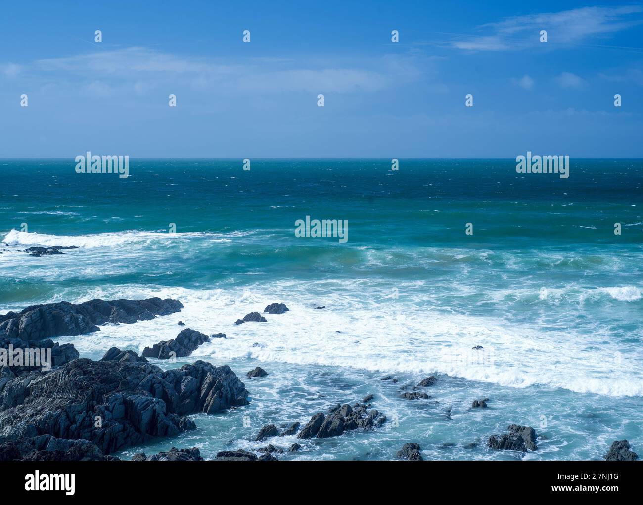 Océan Atlantique depuis la côte du Nord Devon Banque D'Images