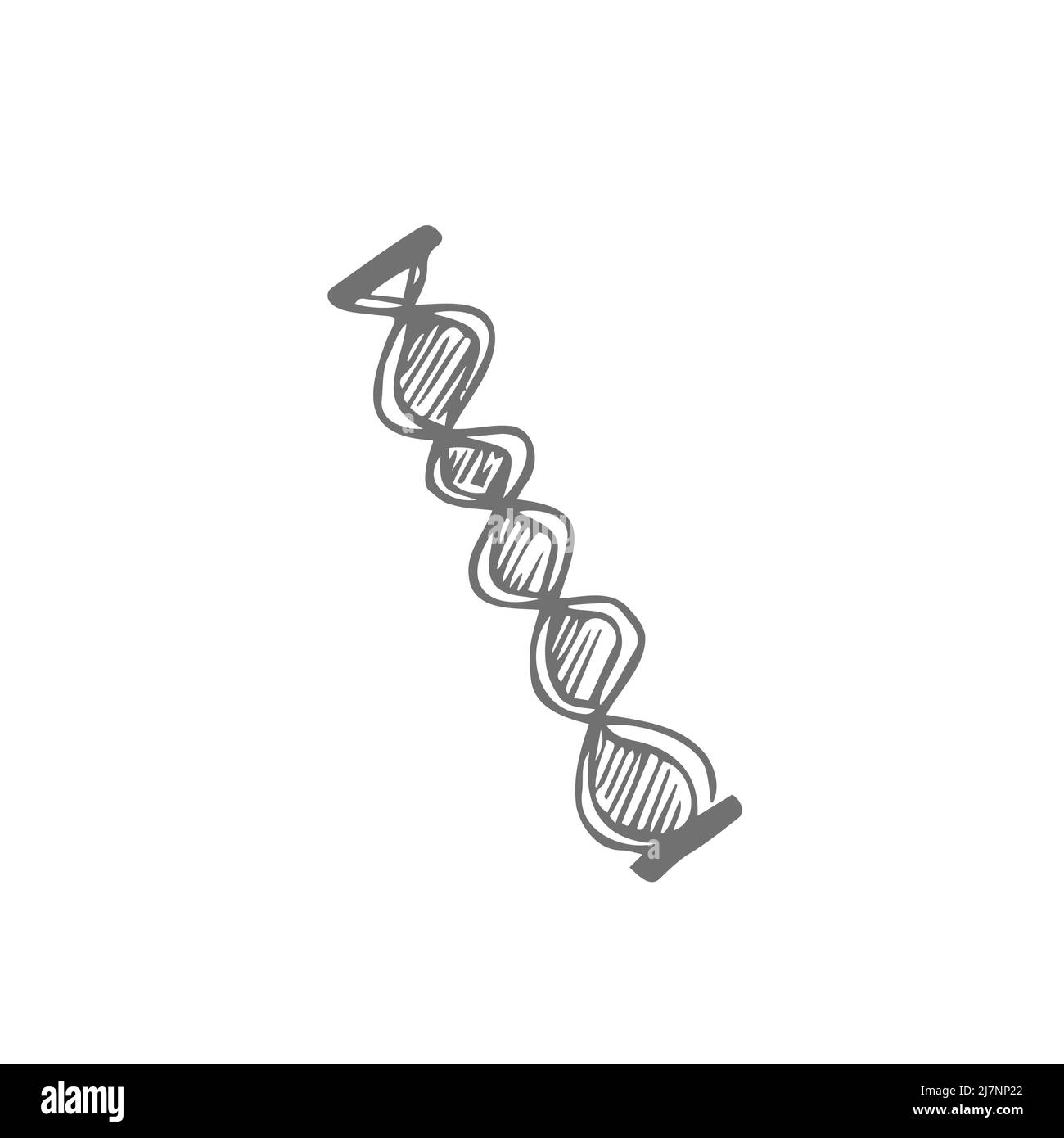 schéma de la spirale d'adn de l'doodle vectoriel. concept médical Illustration de Vecteur