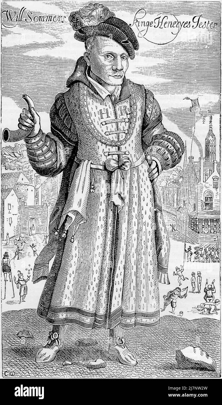 William Sommers (ou Somers; décédé le 15 juin 1560) était le plus connu des jester de cour d'Henry VIII d'Angleterre. Banque D'Images