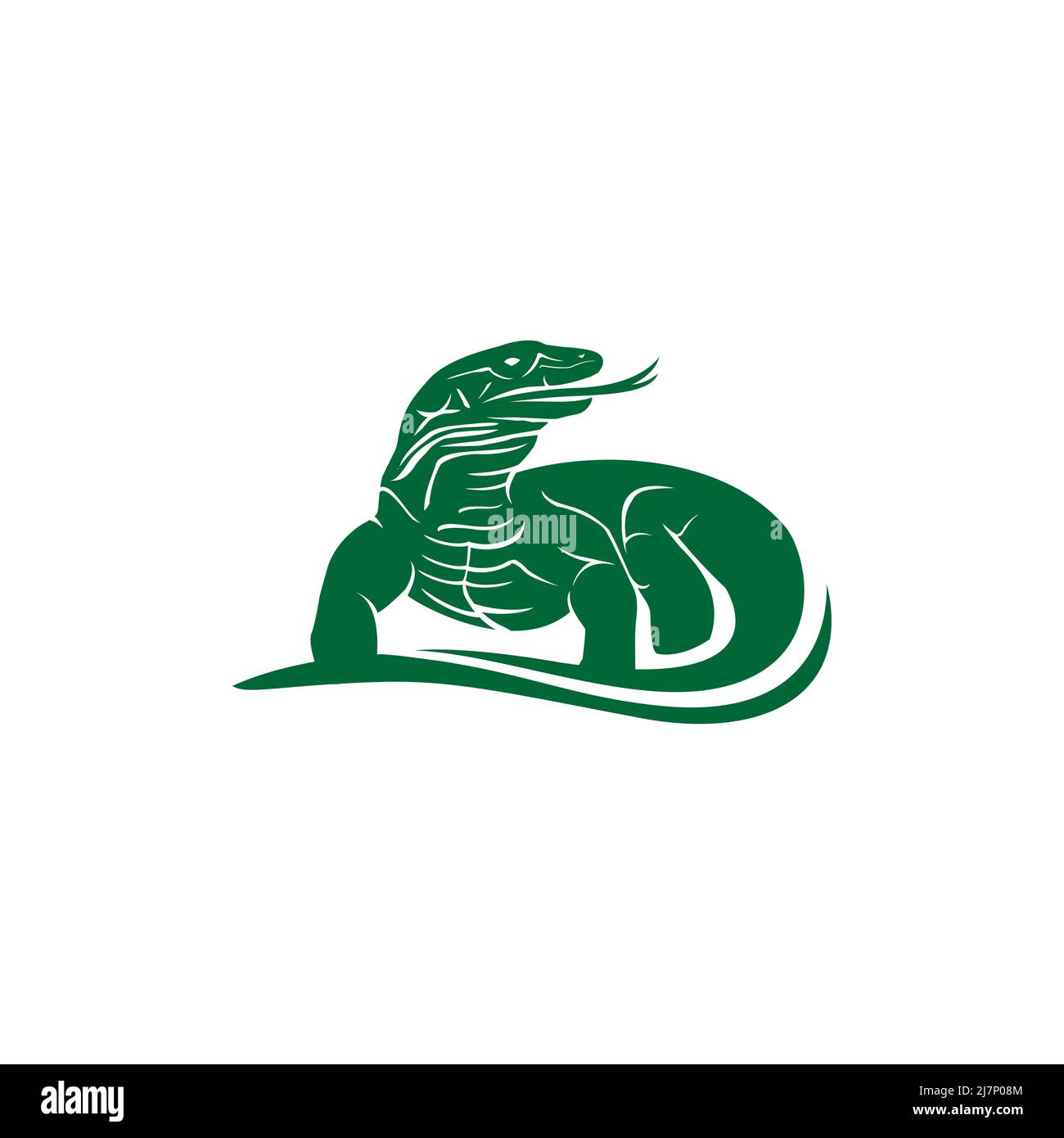 Modèle de conception du logo dragon de Komodo. Illustration graphique de l'animal Banque D'Images