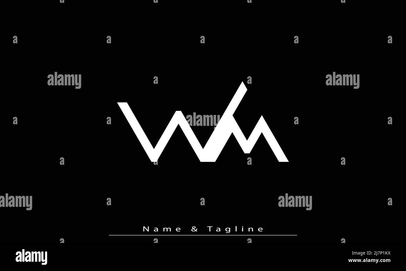 Lettres de l'alphabet initiales Monogram logo WM , MW Illustration de Vecteur