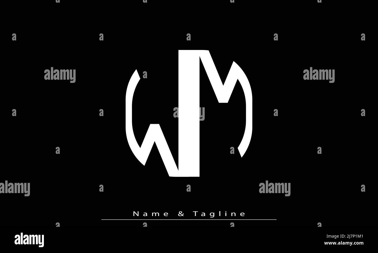 Lettres de l'alphabet initiales Monogram logo WM , MW Illustration de Vecteur