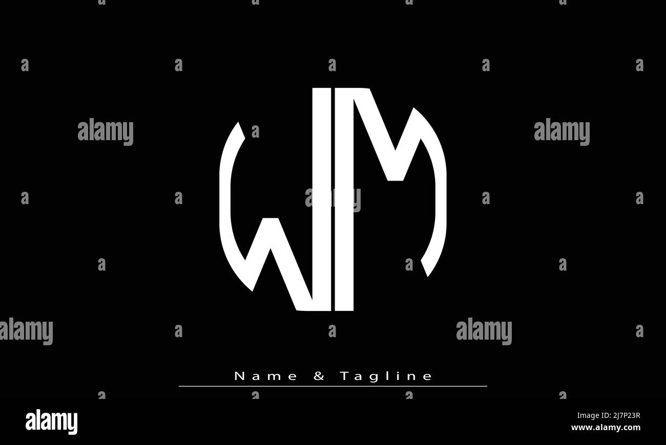 Lettres de l'alphabet initiales Monogram logo WM , MW Illustration de Vecteur