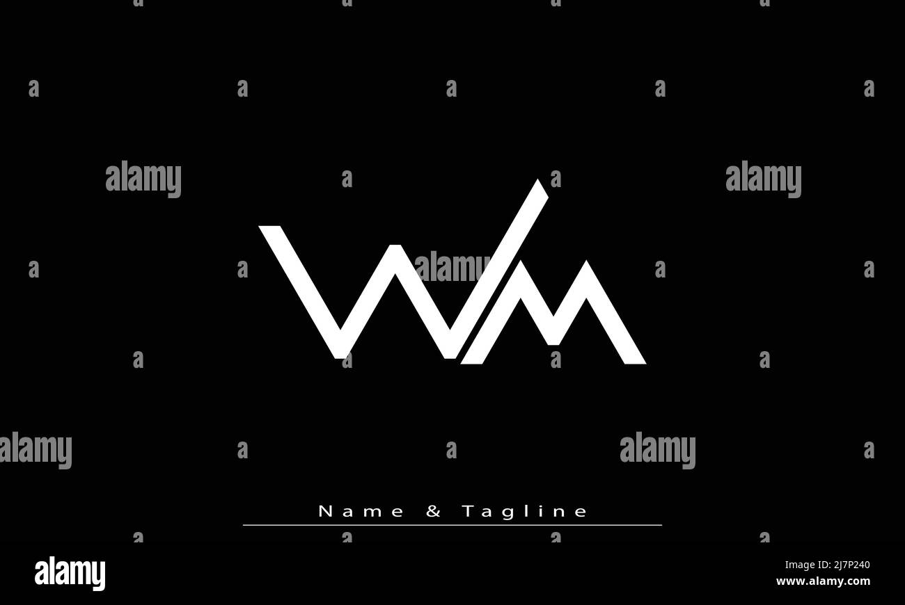 Lettres de l'alphabet initiales Monogram logo WM , MW Illustration de Vecteur