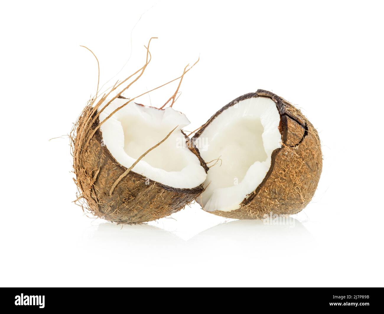 Noix de coco sur fond blanc Banque D'Images