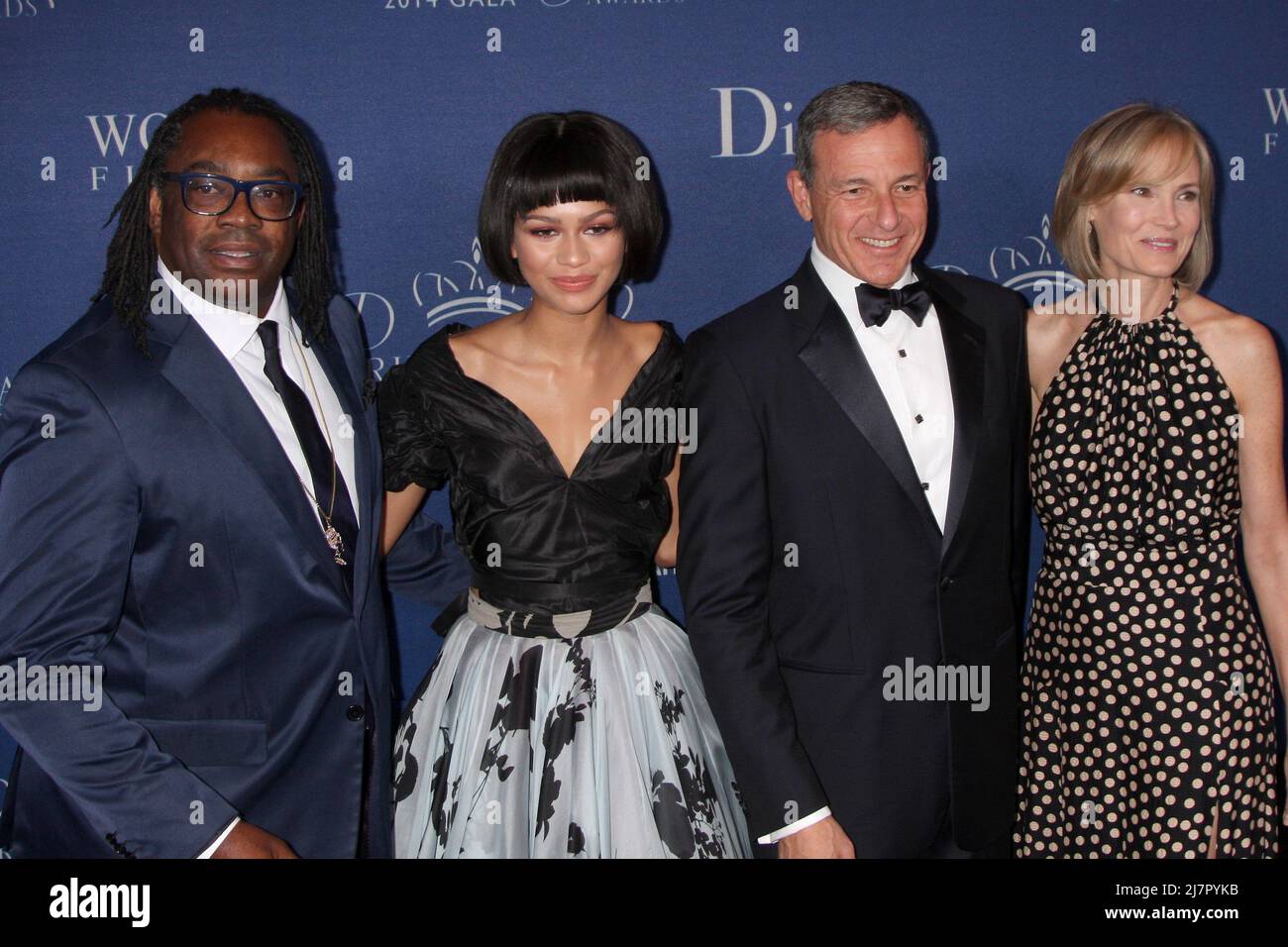 LOS ANGELES - octobre 8 : Kazembe Ajamu Coleman, Zendaya Coleman, Bob Iger, Willow Bay au gala 2014 de la Fondation Princess Grace à l'hôtel Beverly Wilshire le 8 octobre 2014 à Beverly Hills, CA Banque D'Images