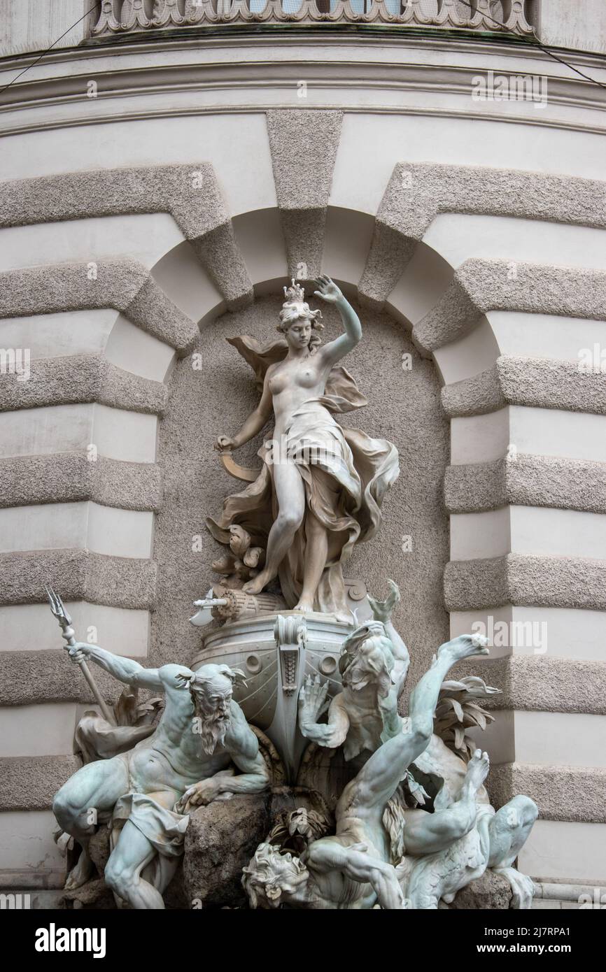 Power by Sea Fountain by Rudolf Weyr, palais Hofburg, Vienne, Autriche. Banque D'Images