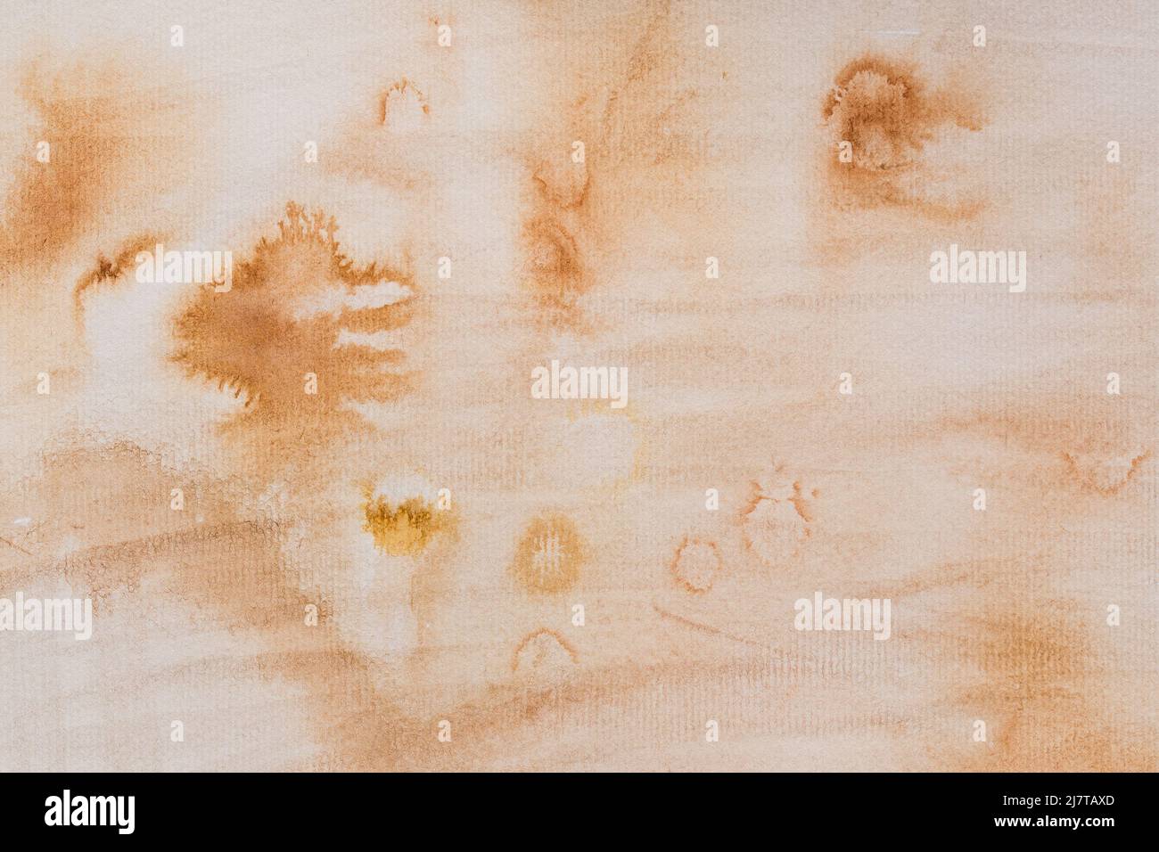 aquarelle beige peinte sur la texture d'arrière-plan du papier Banque D'Images