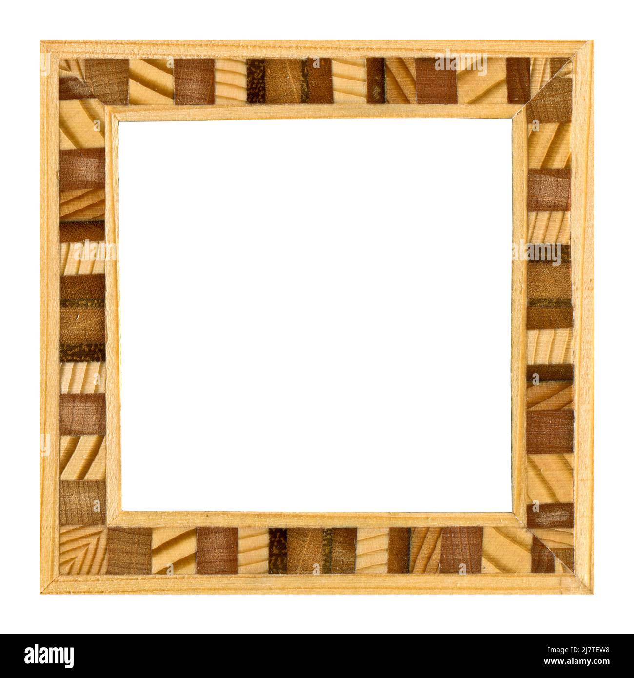 Cadre de marqueterie en bois, cadre en bois fait d'une combinaison de  différents bois, isolé sur un fond blanc Photo Stock - Alamy