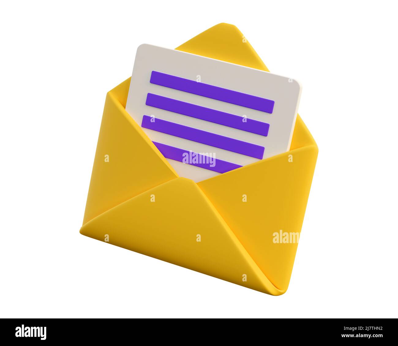 3d icône d'ouverture de courrier. Concept de courrier, de nouveau message,  de notification ou d'enveloppe. 3d rendu de haute qualité isolé sur fond  blanc Photo Stock - Alamy