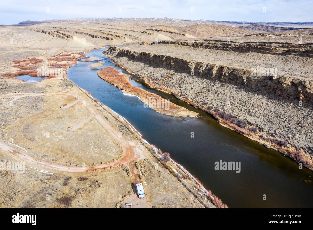 Camping Dugway BLM, North Platte River, Sinclair, Wyoming, États-Unis Banque D'Images