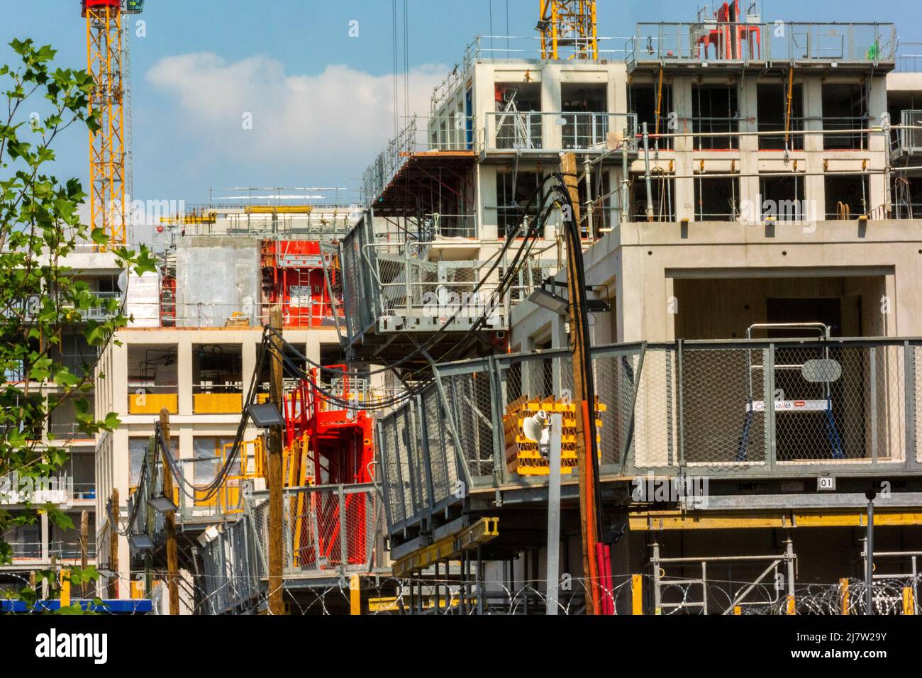 ile-Saint-Denis, France, chantier, paris logement, immeubles d'appartements, dehors, dépenses publiques en France Banque D'Images