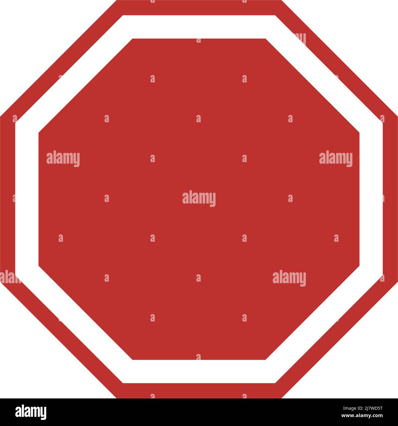 Icône de signe rouge octogonal. Vecteur modifiable. Illustration de Vecteur