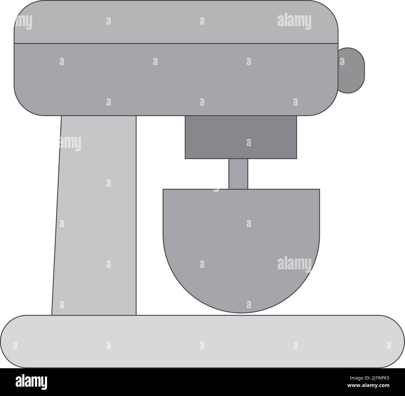 illustration d'un mélangeur de farine de couleur grise. avec fond blanc Illustration de Vecteur