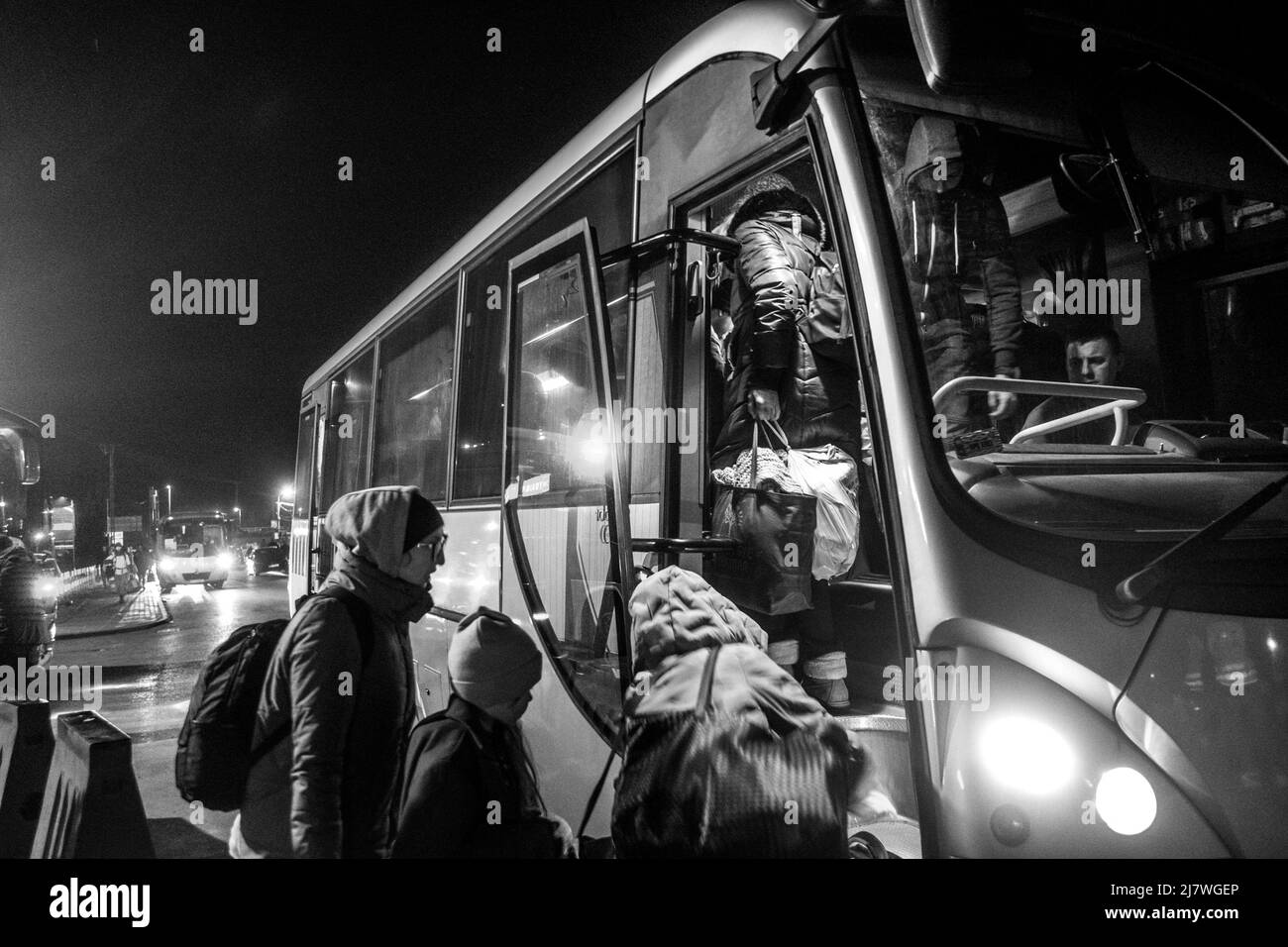 Michael Bunel / le Pictorium - réfugiés à la frontière entre la Pologne et l'Ukraine suite à l'invasion de l'Ukraine par l'armée russe - 4/3/2022 - - AT Banque D'Images