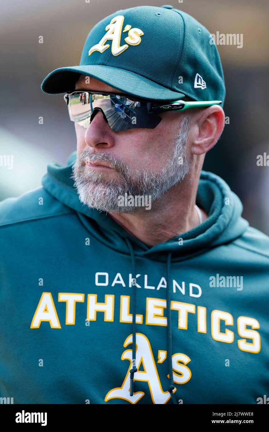 DETROIT, mi - 10 MAI : Mark Kotsay (7 ans), entraîneur d'Oakland Athletics, affronte les Tigers de Detroit au Comerica Park le 10 mai 2022 à Detroit, Michigan. (Joe Robbins/image du sport) Banque D'Images