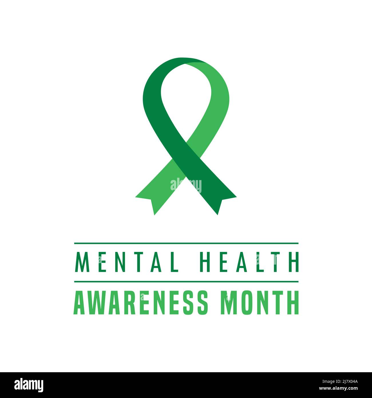 ruban boucle verte du mois de la sensibilisation à la santé mentale Illustration de Vecteur