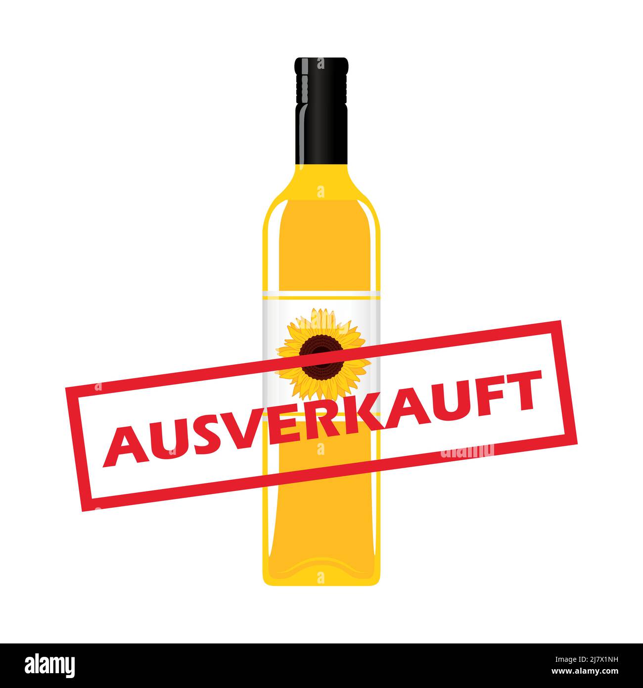 affiche de bouteille d'huile de tournesol vendue isolée Illustration de Vecteur