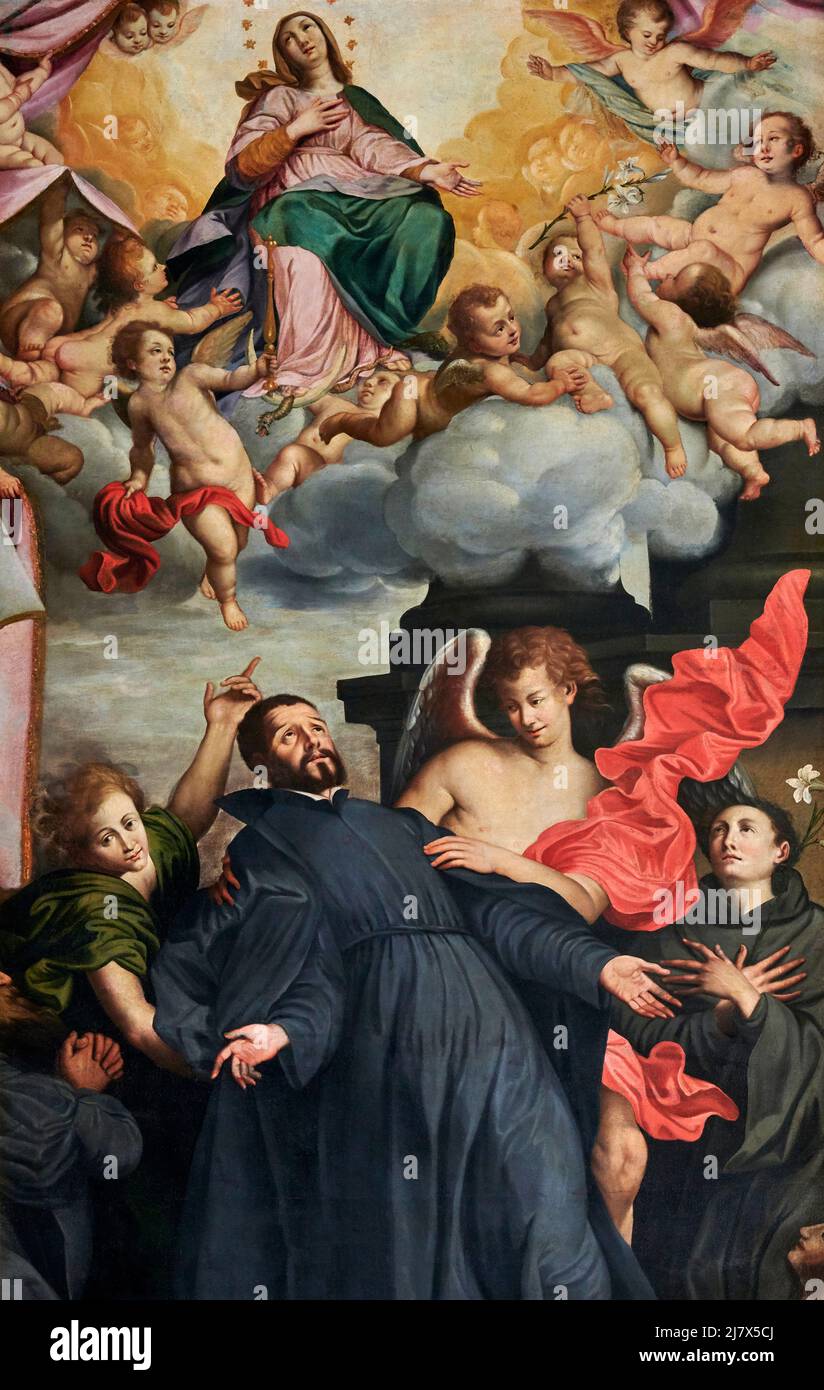 Visione di S. Vincenzo Ferreri - olio su tela - ambito apuano della prima metà del XVIII secolo - Pontremoli (MS) .Italia,Cattedrale di S.Maria del Banque D'Images