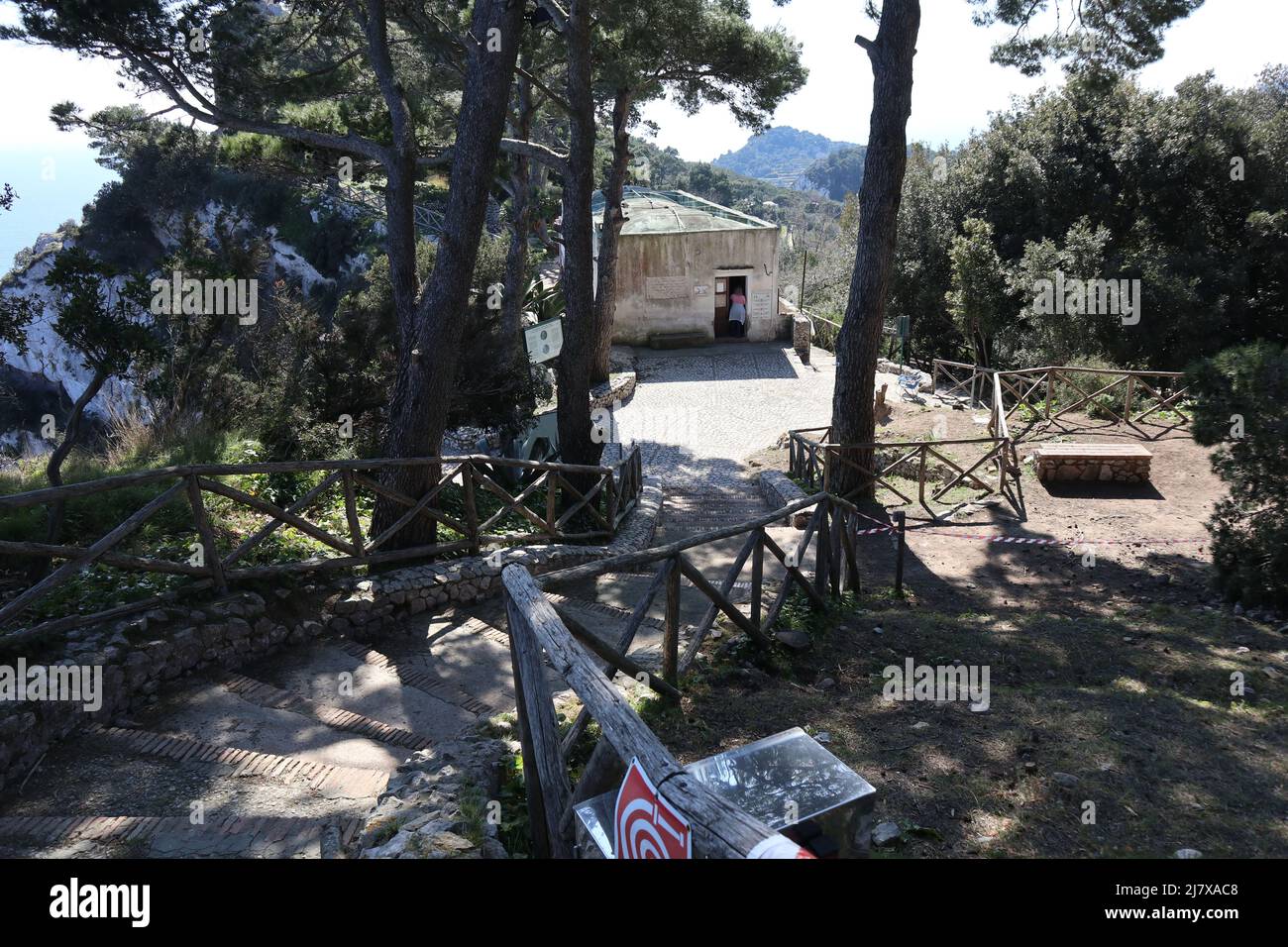 Capri – Scalinata di uscita di Villa Jovis Banque D'Images