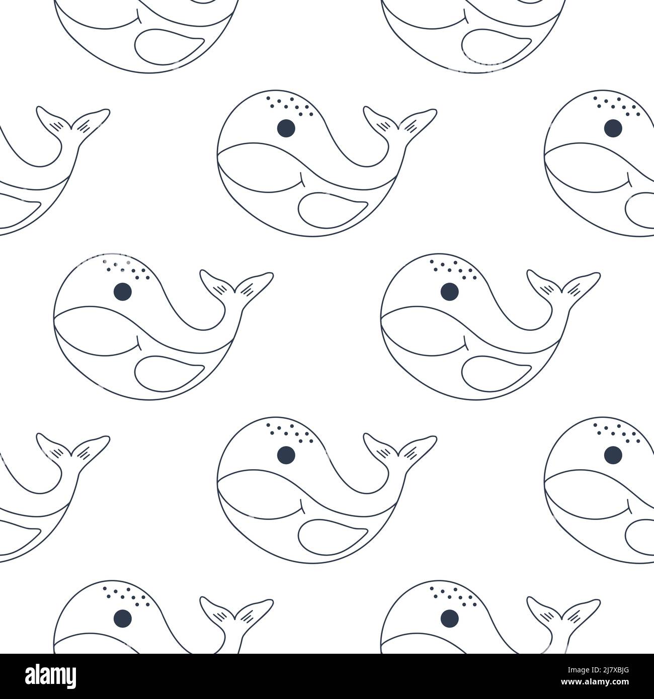 Illustration vectorielle à motif baleine sans couture Illustration de Vecteur