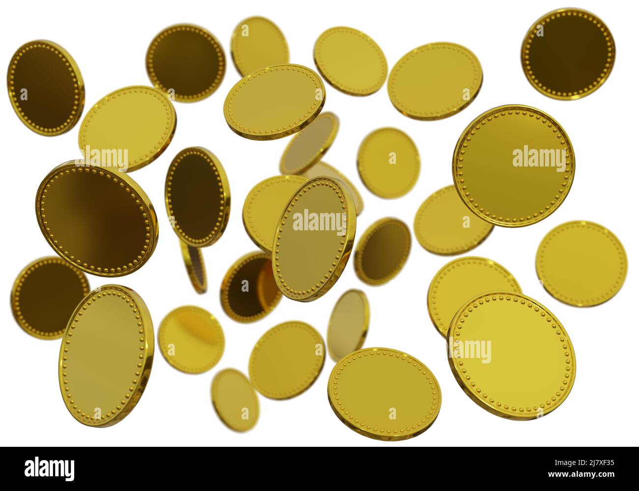 pièces d'or vierges isolées sur blanc. 3d rendu Banque D'Images pièces d'or vierges isolées sur blanc. 3d rendu Banque D'Images