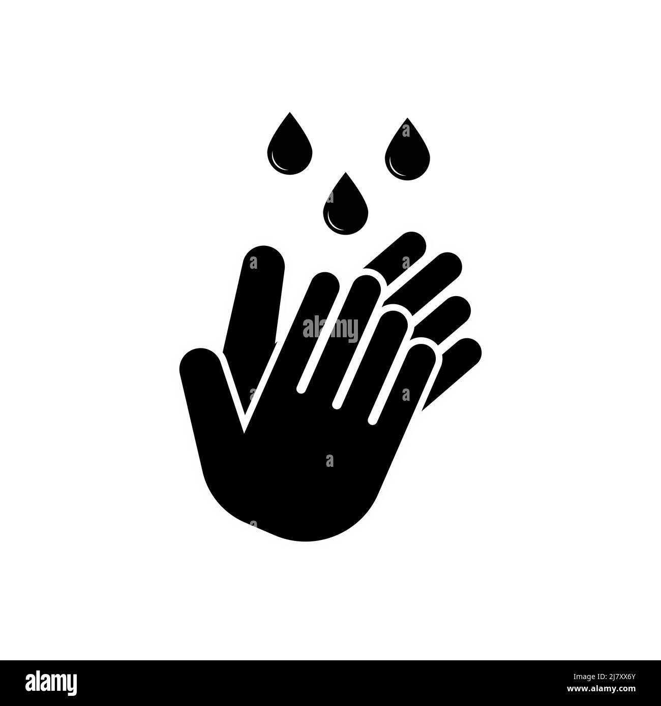 Icône de lavage à la main de style plat, symbole mains propres, icône pour sites Web et impression Illustration de Vecteur