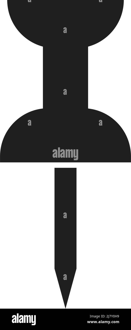 Icône de silhouette de broche. Épinglage. Vecteur modifiable. Illustration de Vecteur