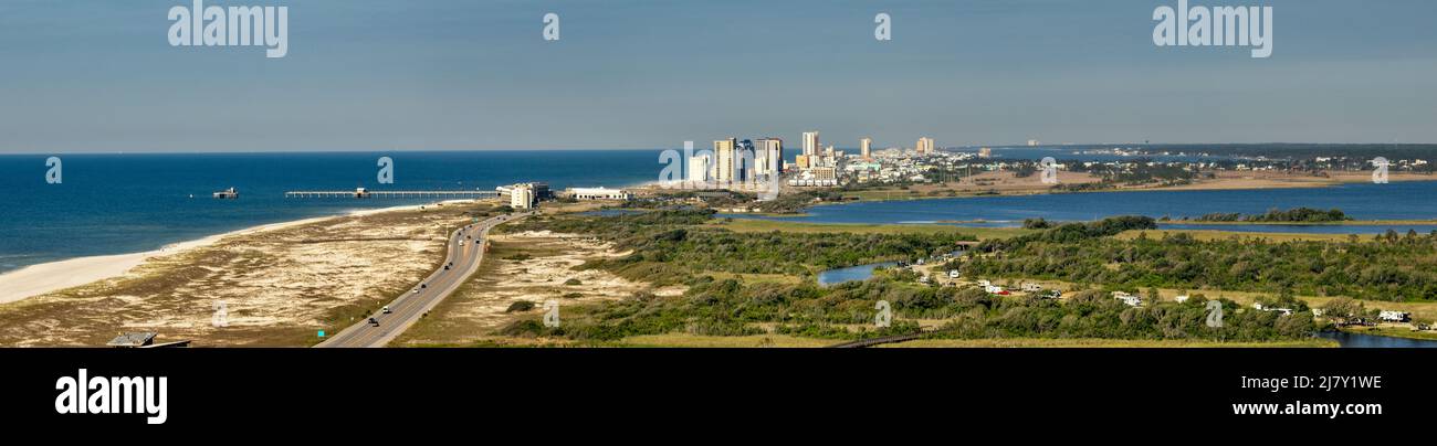 Panorama aérien Gulf State Park AL USA Banque D'Images