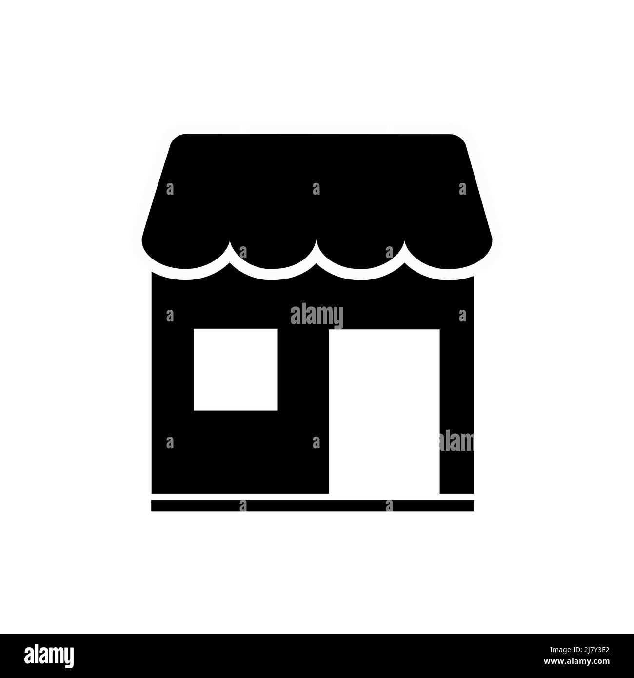 L'icône de la station boutique est isolée sur fond blanc. Pour la conception de votre site Web, votre logo, votre application, votre interface utilisateur. Illustration de Vecteur