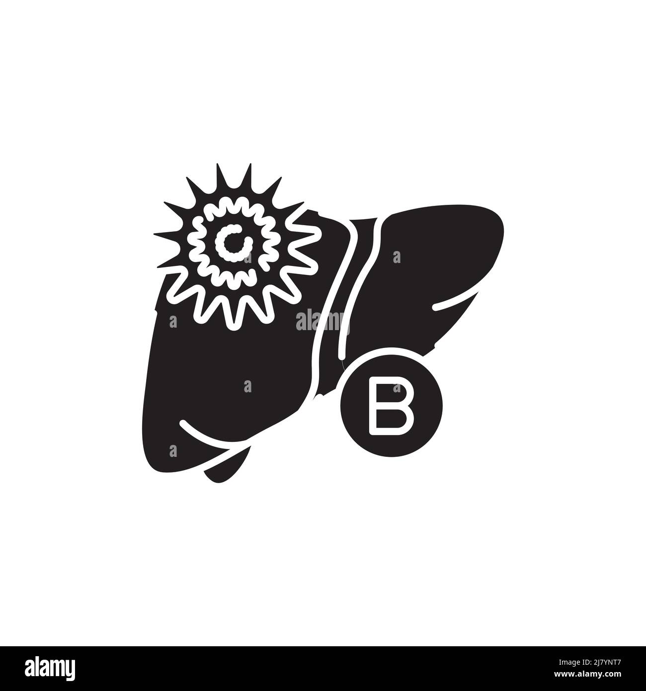 Icône de la ligne de couleur de l'hépatite B.Maladies humaines.Pictogramme pour page Web, application mobile, Promo. Illustration de Vecteur