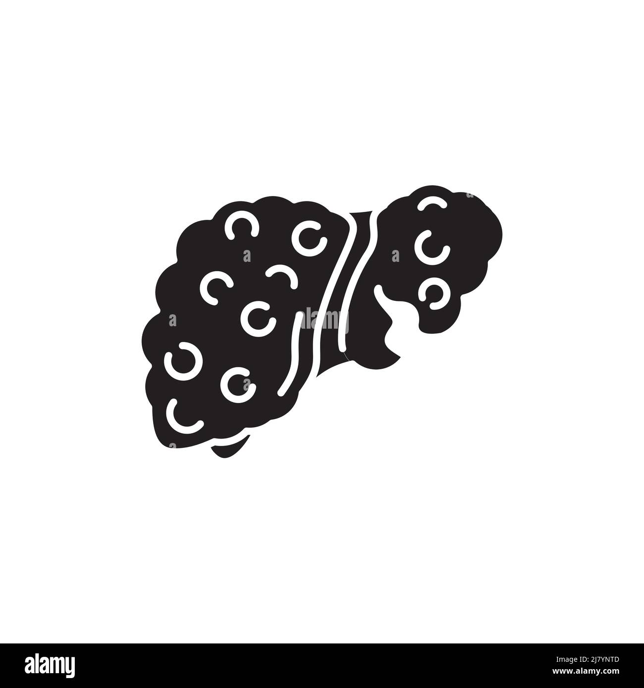 Icône de ligne de couleur de foie de cirrhose.Maladies humaines.Pictogramme pour page Web, application mobile, Promo. Illustration de Vecteur