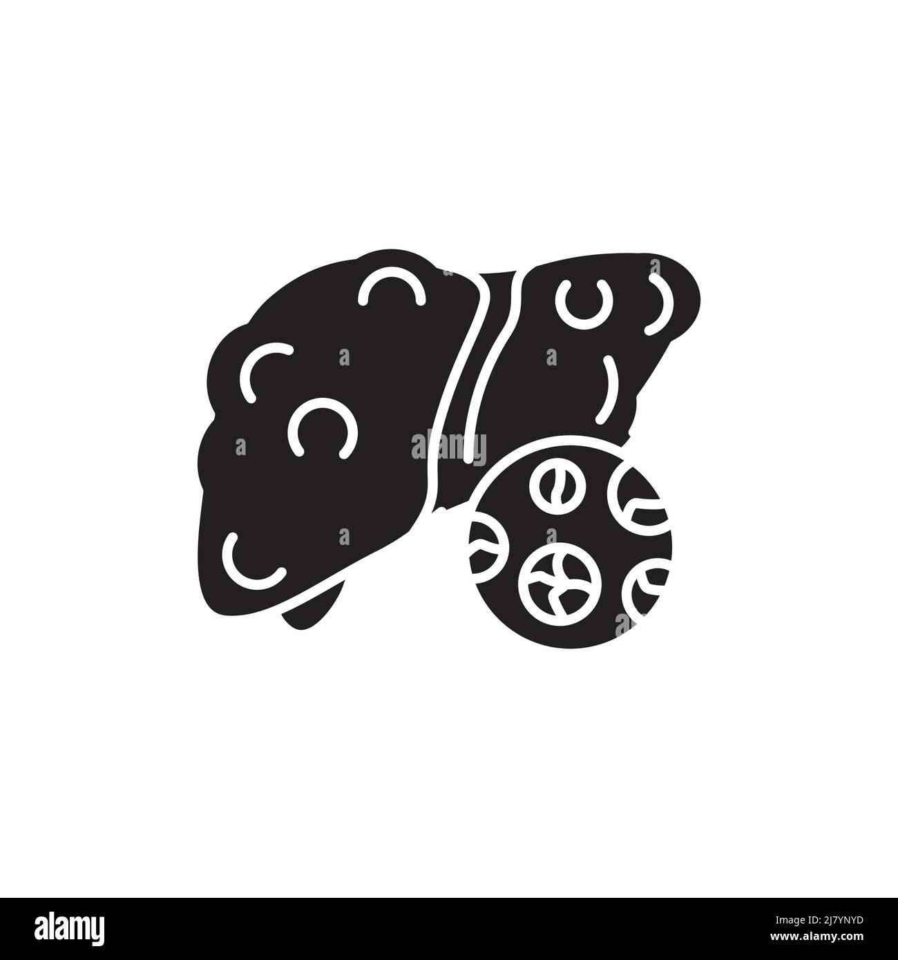Icône de ligne de couleur de fibrose de cirrhose.Maladies humaines.Pictogramme pour page Web, application mobile, Promo. Illustration de Vecteur