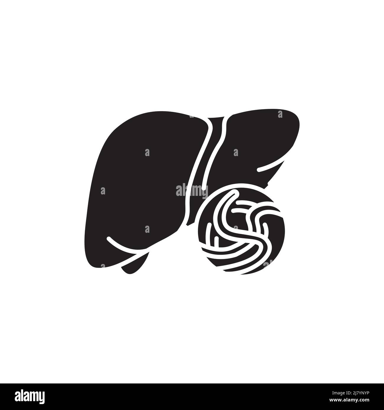 Icône de ligne de couleur de foie de cancer.Maladies humaines.Pictogramme pour page Web, application mobile, Promo. Illustration de Vecteur