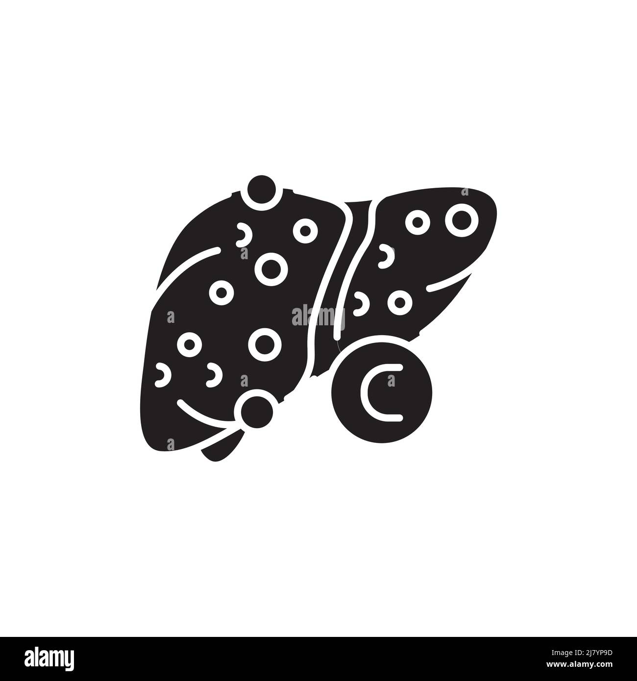 Icône de la ligne de couleur de l'hépatite B.Maladies humaines.Pictogramme pour page Web, application mobile, Promo. Illustration de Vecteur