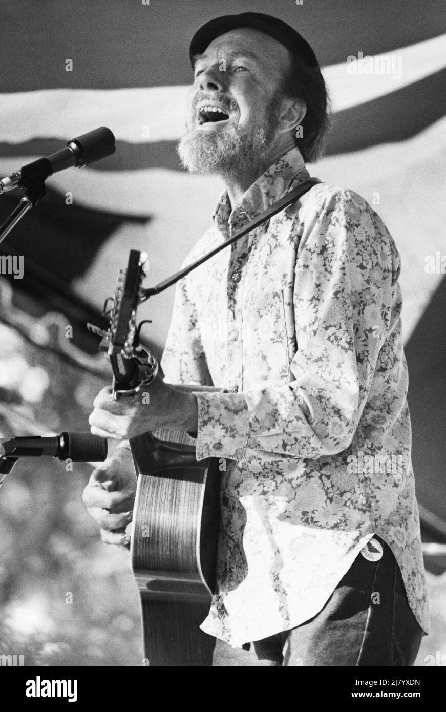 Pete Seeger, chanteur de folk, 1975 Banque D'Images