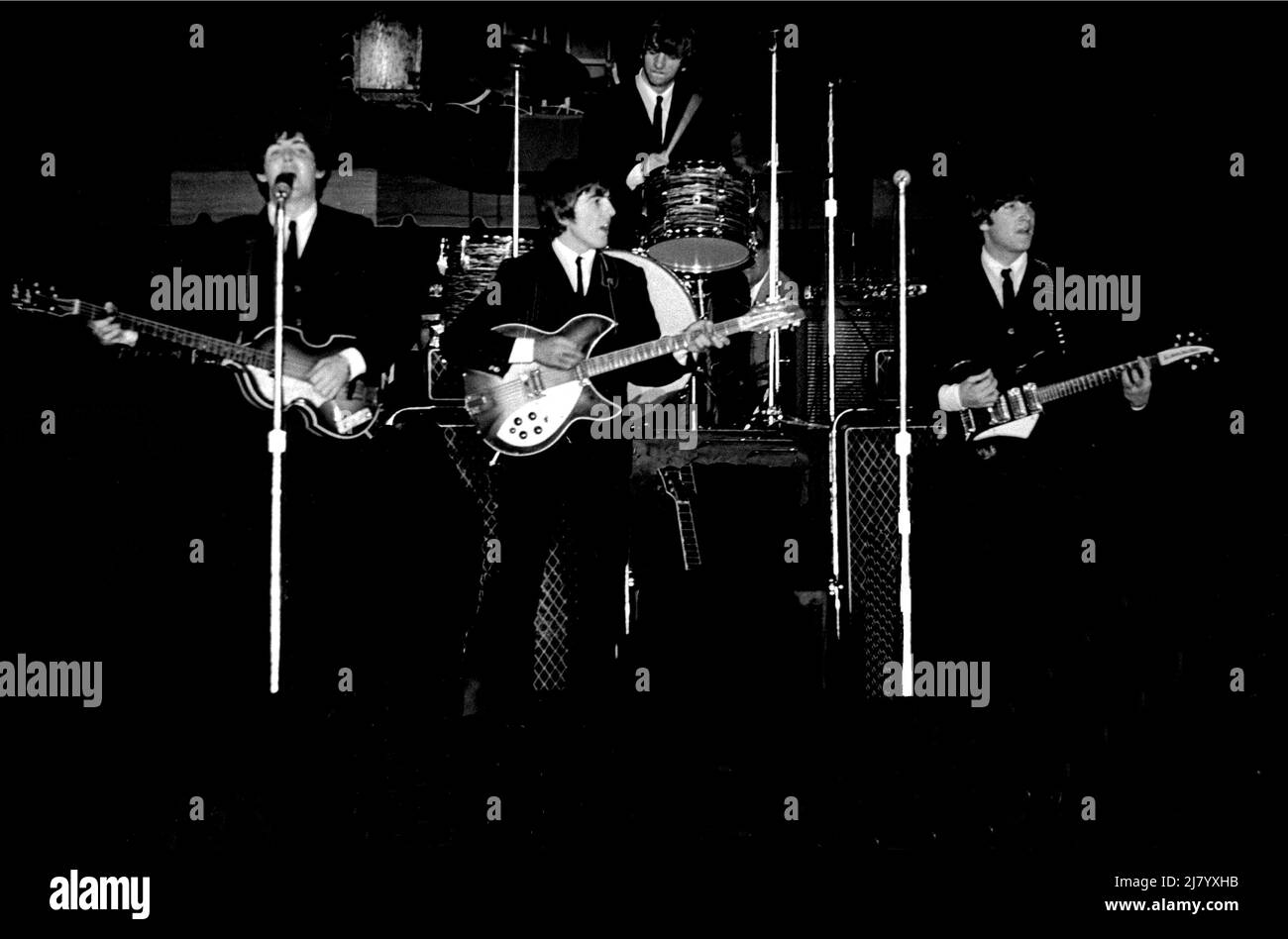Les Beatles en concert, 1964 Banque D'Images