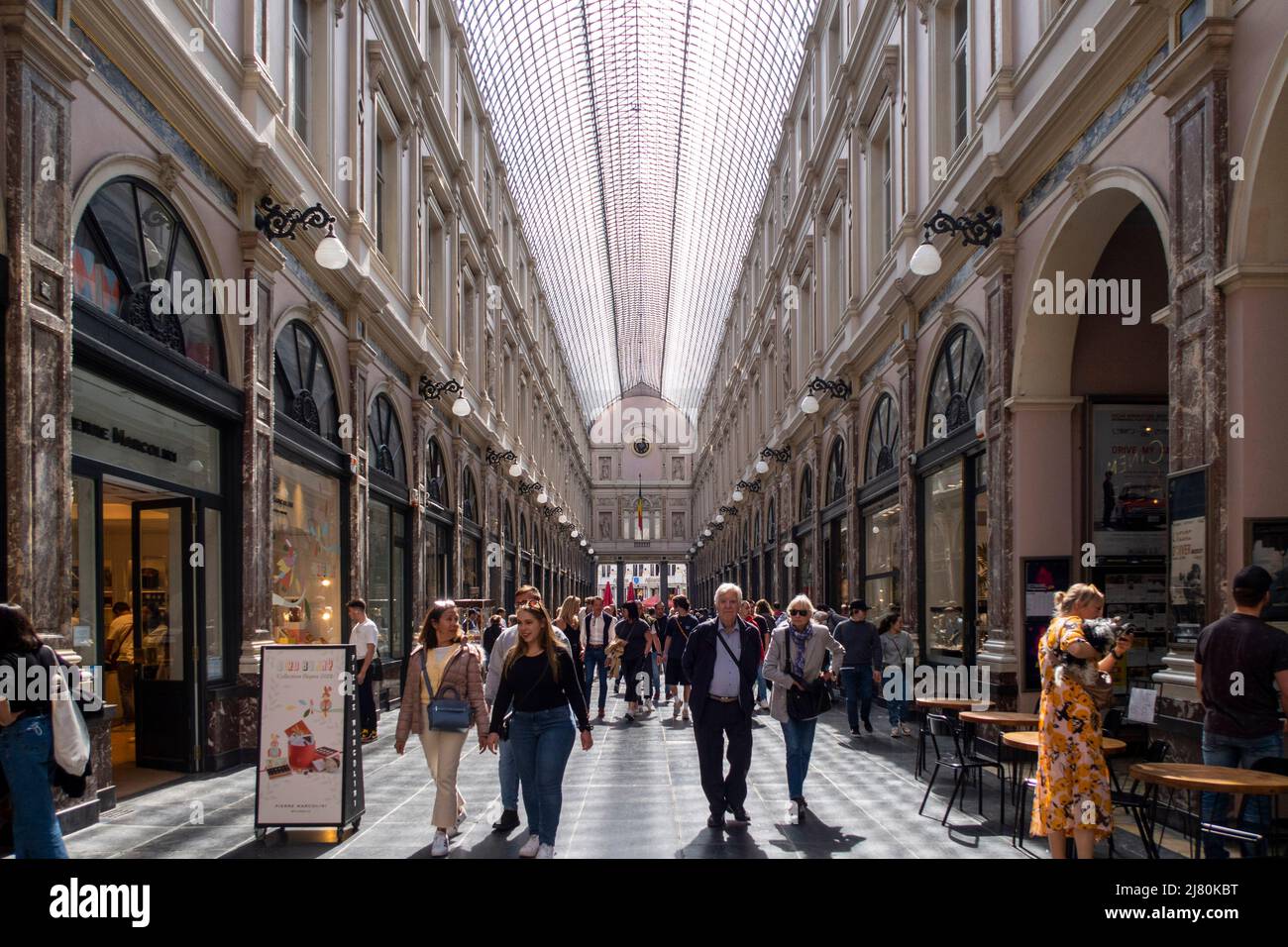 Galeries Royales Saint-Hubert à Bruxelles, Belgique, Europe Banque D'Images