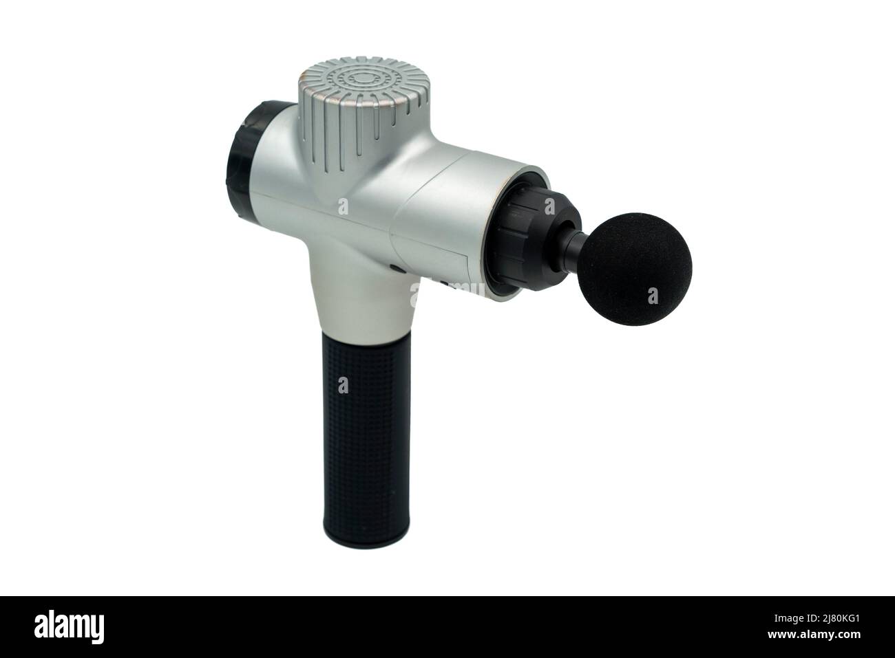 Pistolet de massage coupe rapprochée isolée sur fond blanc Banque D'Images