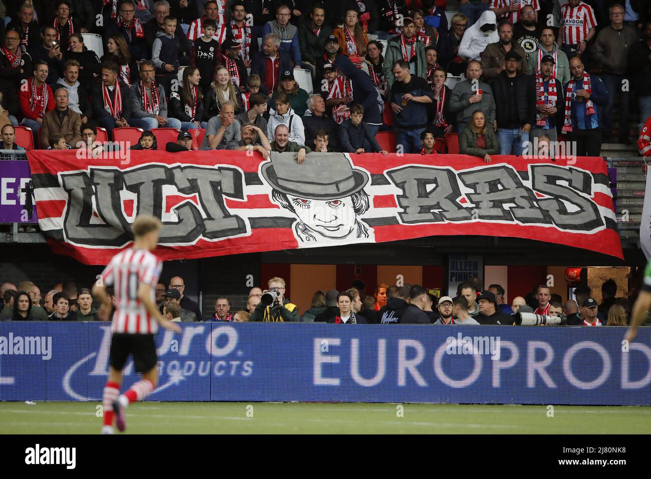 ROTTERDAM - Banner pendant le match néerlandais Eredivisie entre Sparta Rotterdam et PEC Zwolle au Sparta Stadium Het Kasteel le 11 mai 2022 à Rotterdam, pays-Bas. ANP BART STOUTJEDIJK Banque D'Images